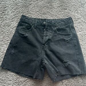 Black jean shorts